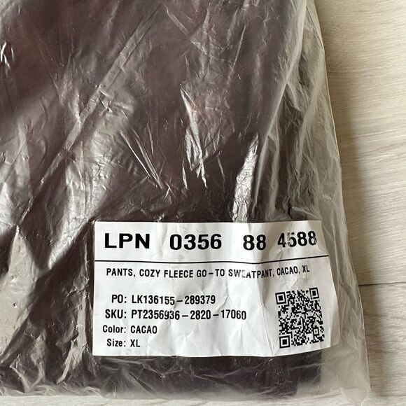 Fabletics Cozy Fleece Go-To Sweatpant Size‎ L & XL Cacao NWT in packaging - Picture 6 of 6